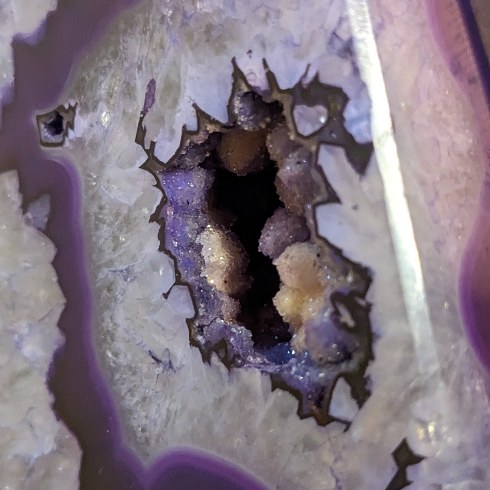 Purple Agate Geode Sections Bookends 2pcs, Large w/ Lots of Sparkly Druzy! - Picture 3 of 13